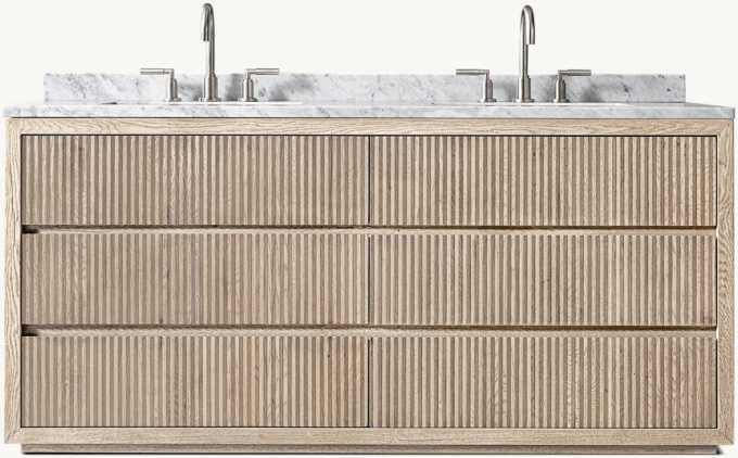 Reclaimed Oak Reeded Double Vanity