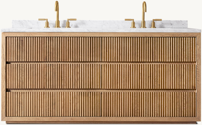 Reclaimed Oak Reeded Double Vanity