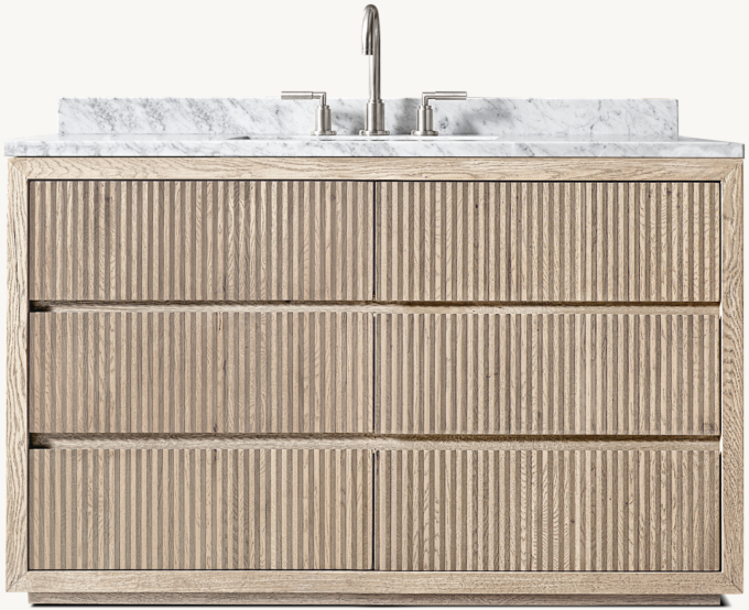 Reclaimed Oak Reeded Single Extra-Wide Vanity