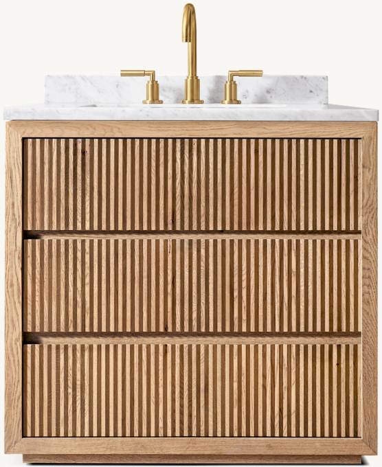 Reclaimed Oak Reeded Single Vanity