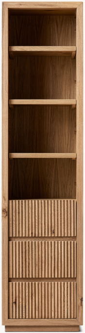 Reclaimed Oak Reeded Bath Cabinet