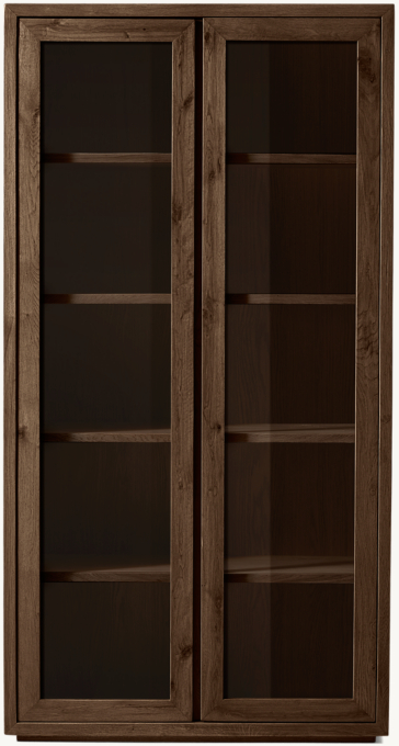 Reclaimed Oak Thin Frame Glass Cabinet