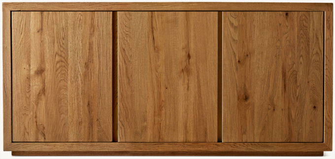 Reclaimed Oak Thin Frame Triple-door Media Console