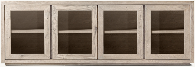 Reclaimed Oak Thin Frame Glass 4-door Media Console