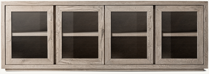 Reclaimed Oak Thin Frame Glass 4-door Media Console