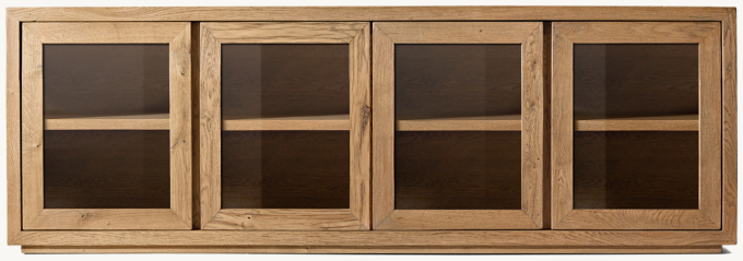 Reclaimed Oak Thin Frame Glass 4-door Media Console