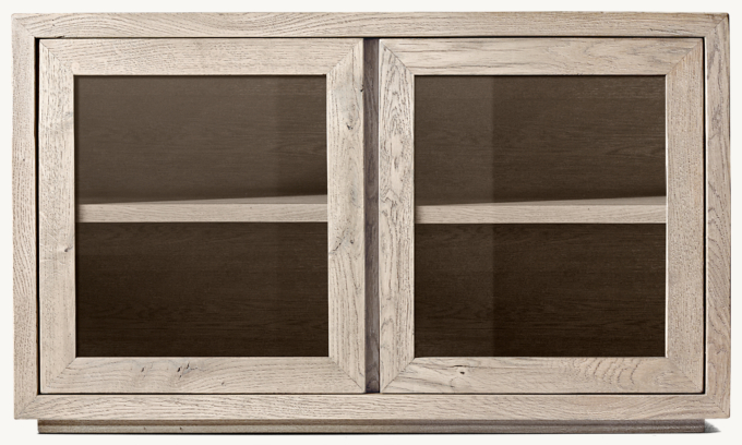 Reclaimed Oak Thin Frame Glass Double-door Media Console 