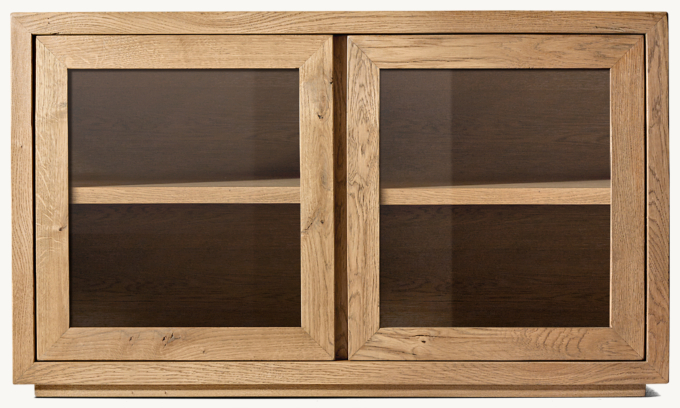 Reclaimed Oak Thin Frame Glass Double-door Media Console 
