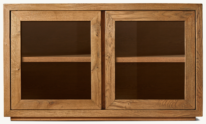 Reclaimed Oak Thin Frame Glass Double-door Media Console 