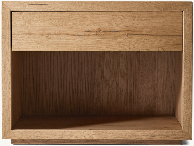 Reclaimed Oak Thin Frame Open Nightstand