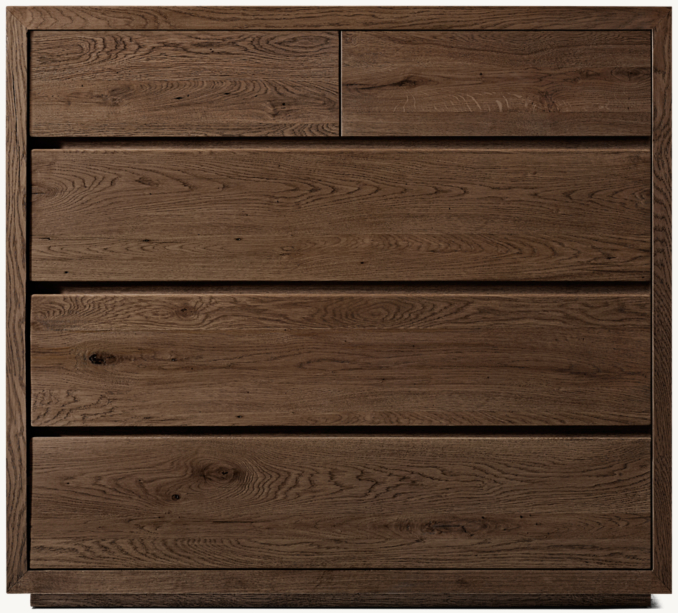 Reclaimed Oak Thin Frame 5-Drawer Dresser
