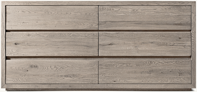 Reclaimed Oak Thin Frame 6-Drawer Dresser