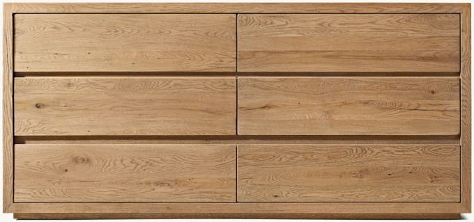 Reclaimed Oak Thin Frame 6-Drawer Dresser