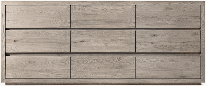 Reclaimed Oak Thin Frame 9-Drawer Dresser