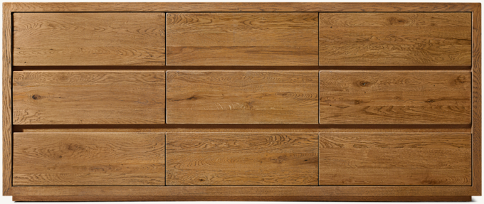Reclaimed Oak Thin Frame 9-Drawer Dresser