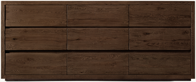 Reclaimed Oak Thin Frame 9-Drawer Dresser