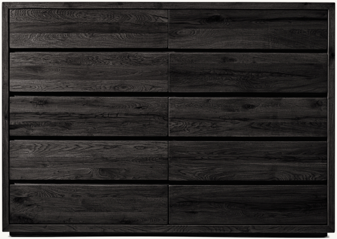 Front view of Reclaimed Oak Thin Frame 12-Drawer Dresser 