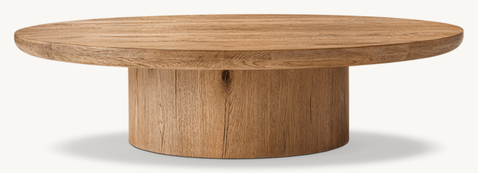 Oslo Pedestal Square Coffee Table | RH