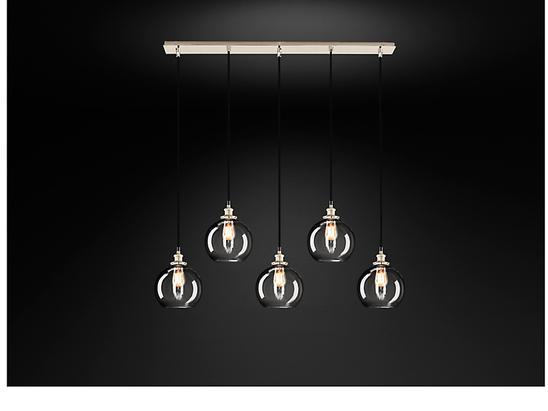 20th C. Factory Filament Clear Glass Café Rectangular 20th C. Factory Filament Clear Glass Café Rectangular