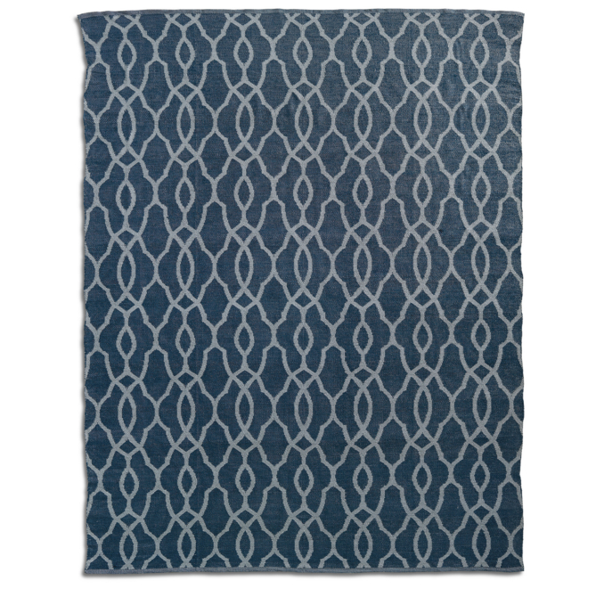 AllWeather Recycled Lattice Outdoor Rug Blue/Grey