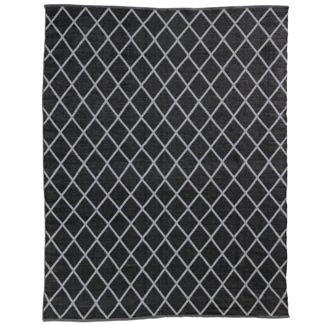 AllWeather Recycled Diamond Outdoor Rug Black/Grey
