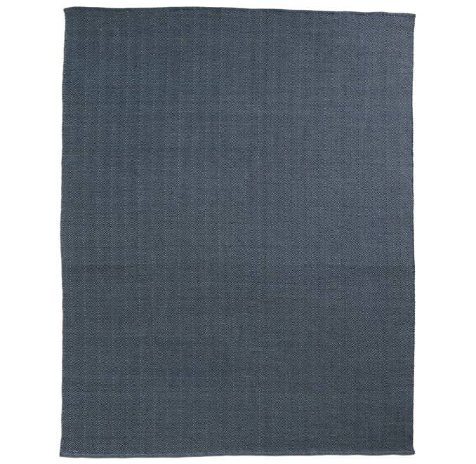 Herringbone Flatweave Outdoor Rug Navy/Grey