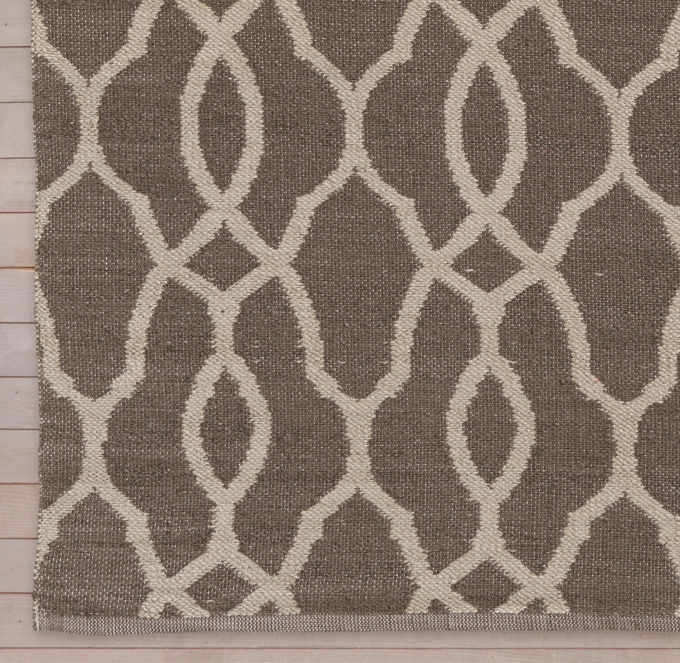 All-Weather Recycled Lattice Outdoor Rug Swatch - Mocha/Latte