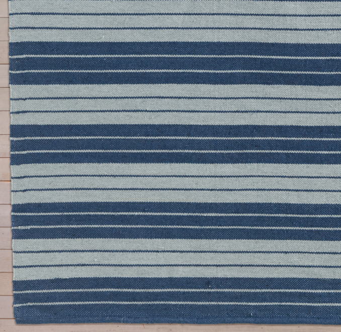AllWeather Recycled Stripe Outdoor Rug Swatch Blue/Grey