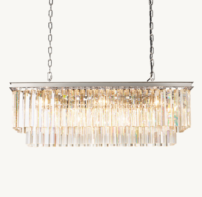 1920s Odeon Rectangular Chandelier 40\"