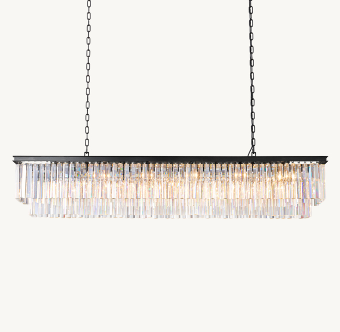 1920s Odeon Rectangular Chandelier 72\"