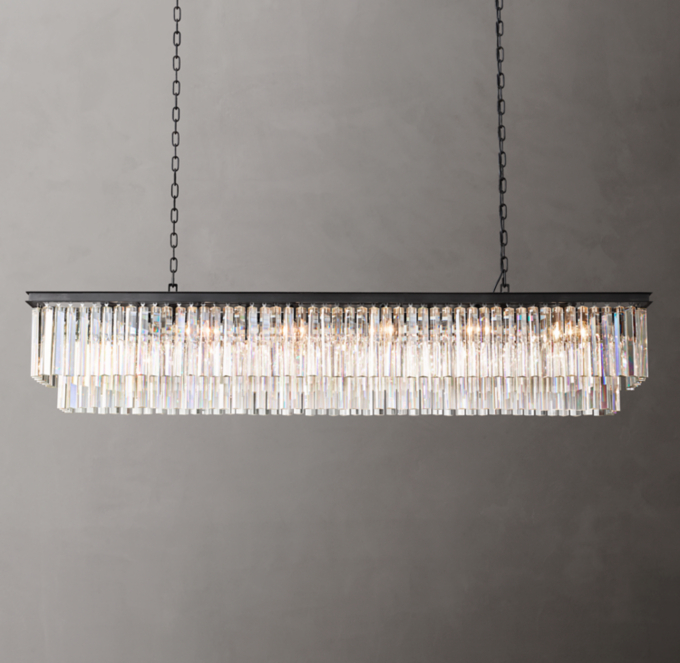 1920s Odeon Rectangular Chandelier 72\"