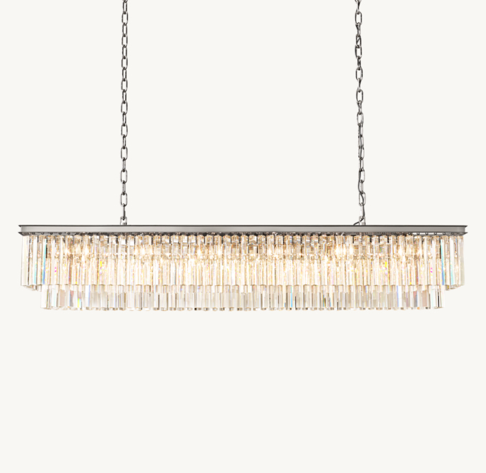 1920s Odeon Rectangular Chandelier 72\"