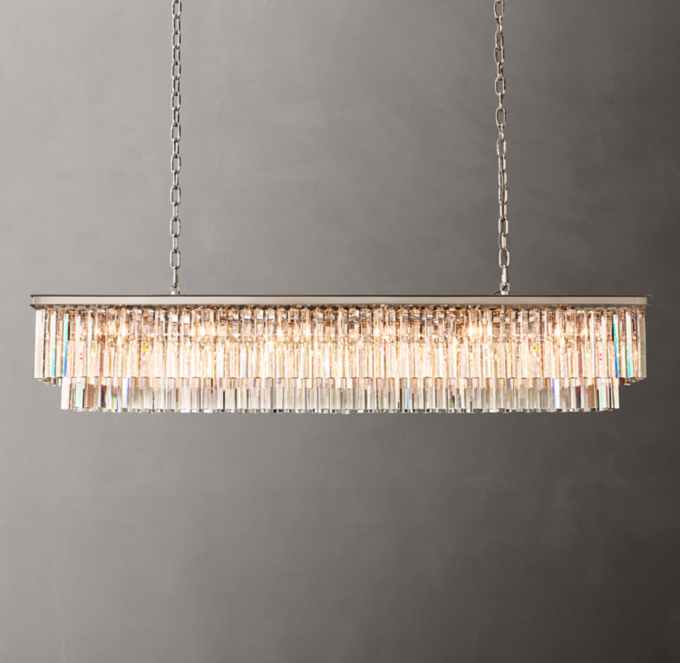 1920s Odeon Rectangular Chandelier 72\"
