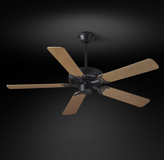 Bistro Ceiling Fan Vintage Black