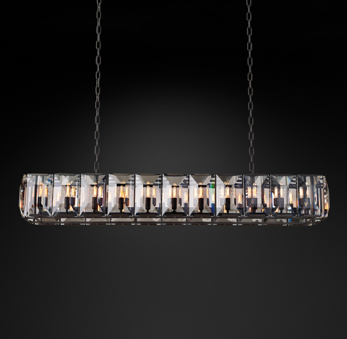 Harlow Crystal Rectangular Chandelier 74"