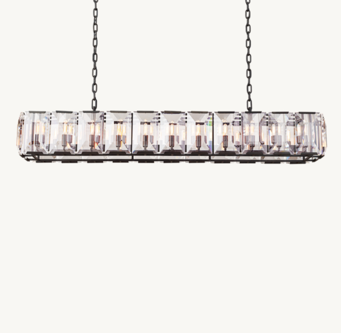 Harlow Crystal Rectangular Chandelier 74\"