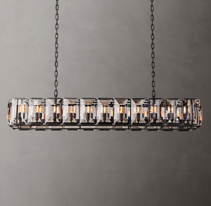 Harlow Crystal Rectangular Chandelier 74\"