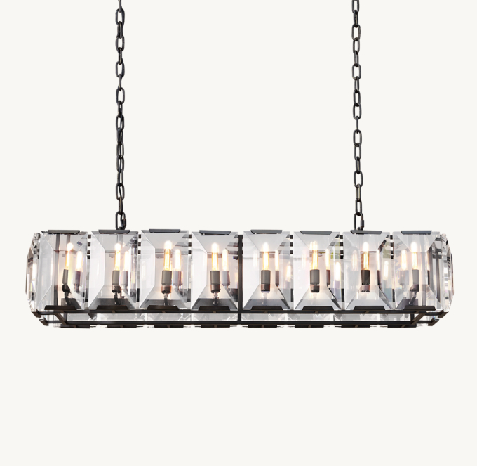Harlow Crystal Rectangular Chandelier 54\"