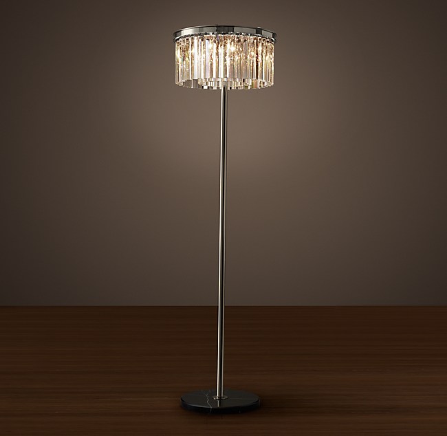 Rhys Floor Lamp, Rhys Clear Glass Prism Table Lamp