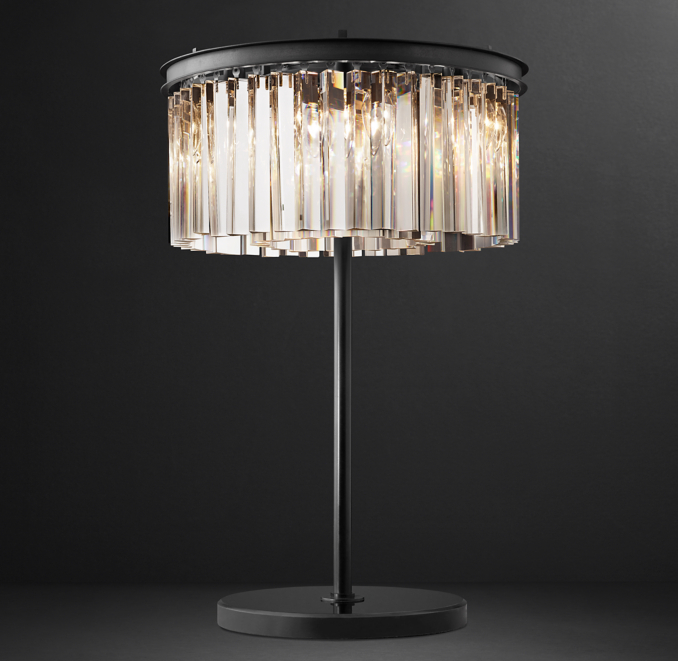 Rhys Clear Glass Prism Table Lamp