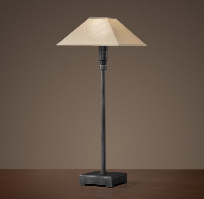 Pyramid Telescoping Table Lamp With Linen Shade