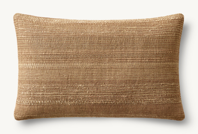 Alina Handwoven Solid Slub Pillow Cover - Lumbar