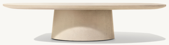 Front view of Caprera Concrete Rectangular Coffee Table 
