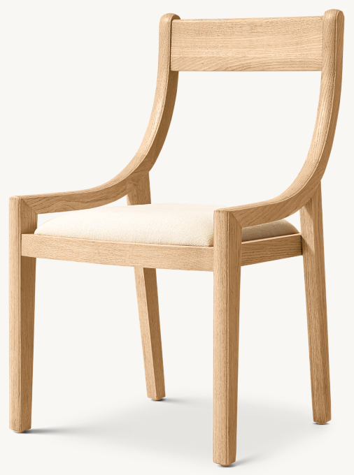 1950s Danish Slope Fabric Dining Side Chair