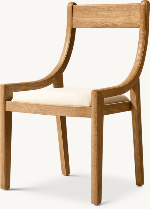 1950s Danish Slope Fabric Dining Side Chair