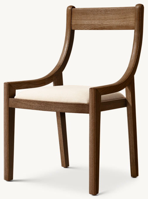 1950s Danish Slope Fabric Dining Side Chair