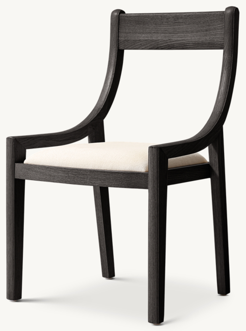 1950s Danish Slope Fabric Dining Side Chair