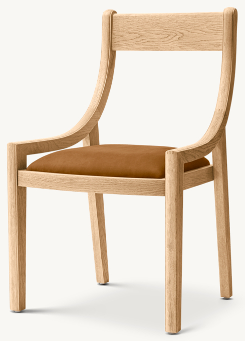 1950s Danish Slope Leather Dining Side Chair