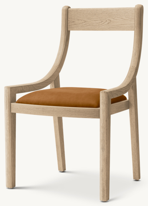 1950s Danish Slope Leather Dining Side Chair