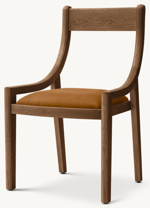 1950s Danish Slope Leather Dining Side Chair